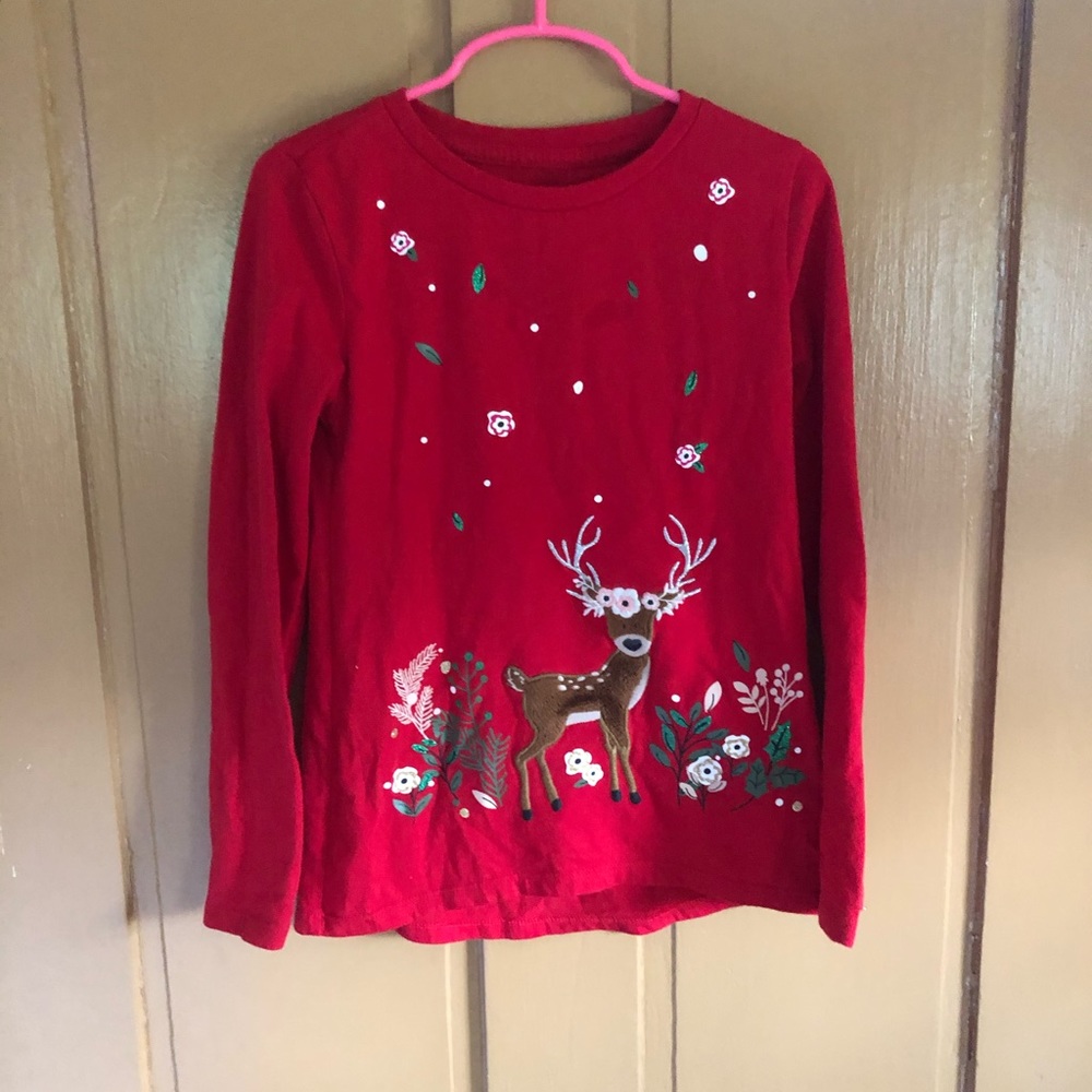 Little girl winter friends long sleeve t-shirt.